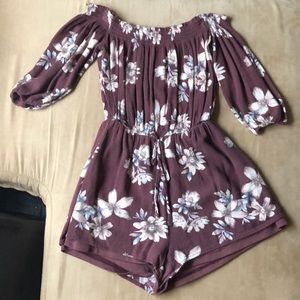 Off the Shoulder Floral Romper